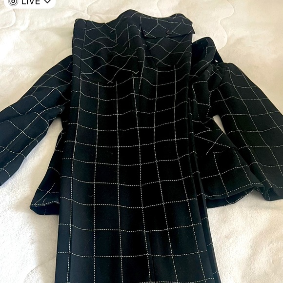 Trina Turk black pant suit.  Great boot cut trouser and fitted jacket. - Picture 1 of 5